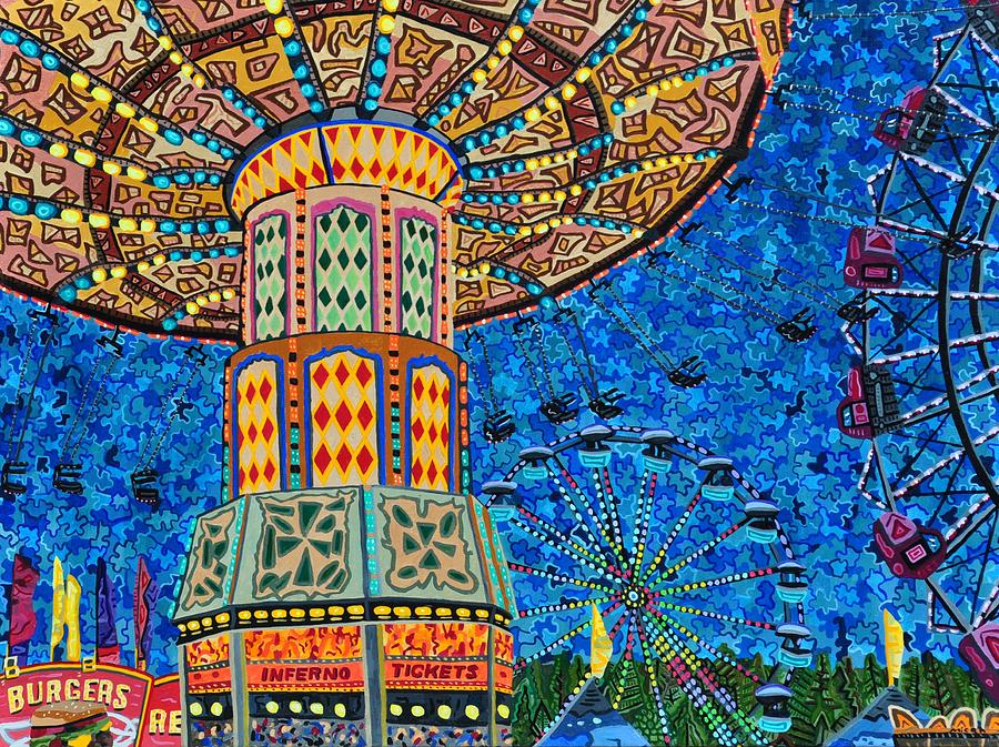 Ferris Wheel Painting - Big Butler Fair by Micah Mullen