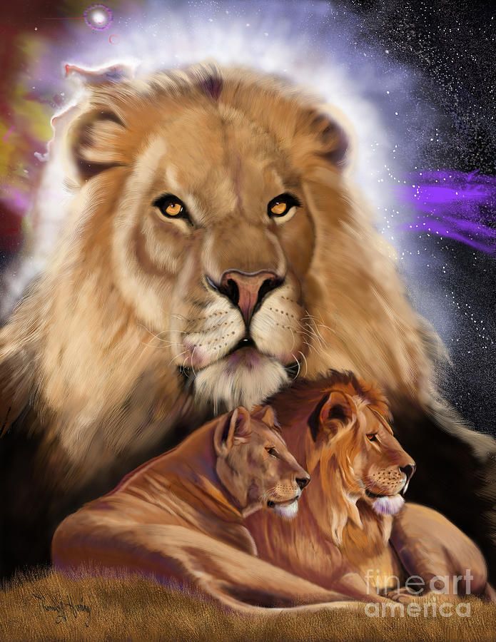Third In The Big Cat Series - Lion Painting