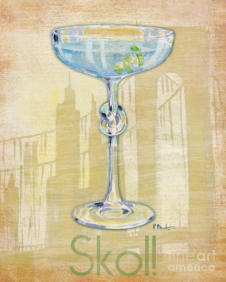 Cocktail Painting - Big City Cocktails Blue Curacao by Paul Brent