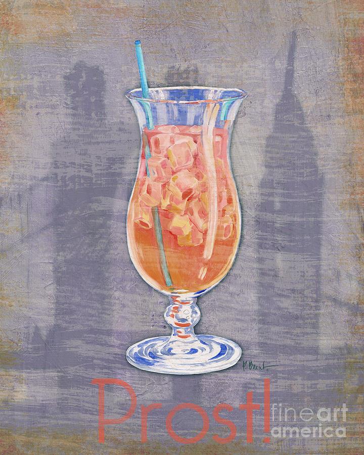 Cocktail Painting - Big City Cocktails Singapore Sling by Paul Brent