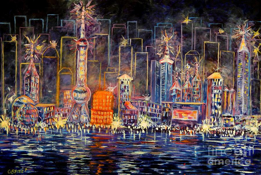 Big City Lights Painting by Caroline Street