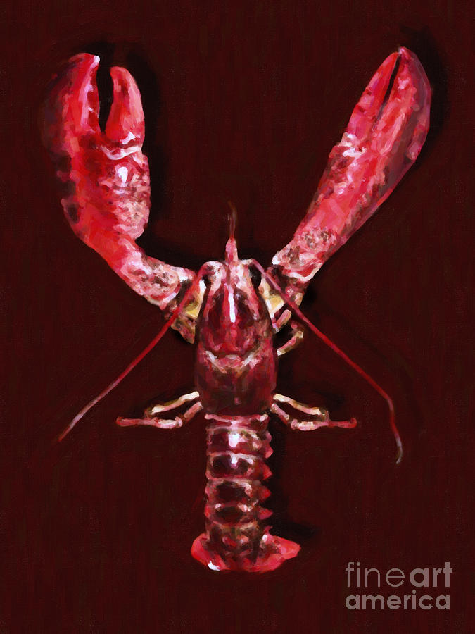 Big Claw Lobster - Painterly Photograph by Wingsdomain Art and Photography