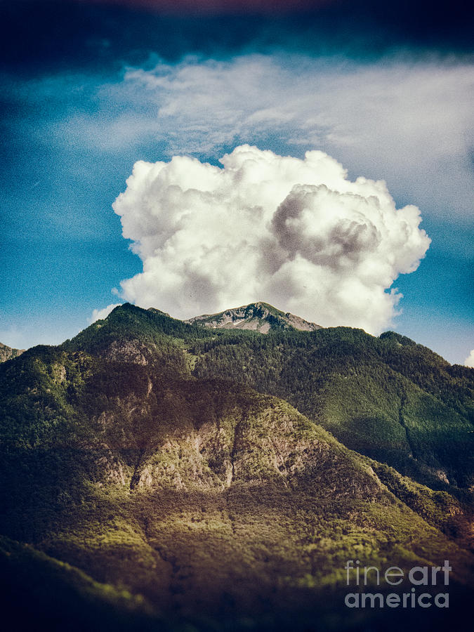 Nature Photograph - Big clouds over the Alps by Silvia Ganora