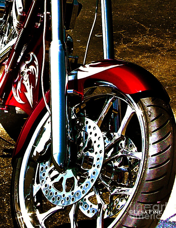 Big Dog Motorcycle Chrome Tire Photograph by Lesa Fine