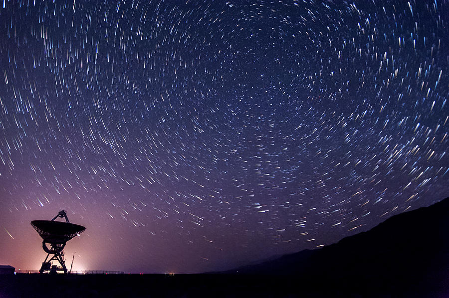 Mountain Photograph - Big Ears Star Trails by Cat Connor
