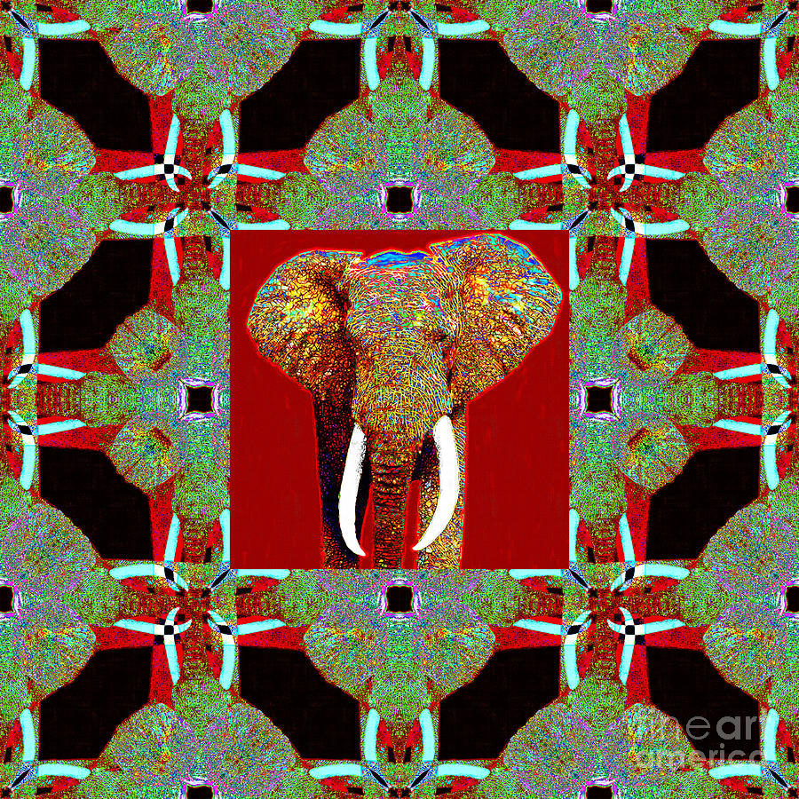 Elephant Photograph - Big Elephant Abstract Window 20130201p0 by Wingsdomain Art and Photography