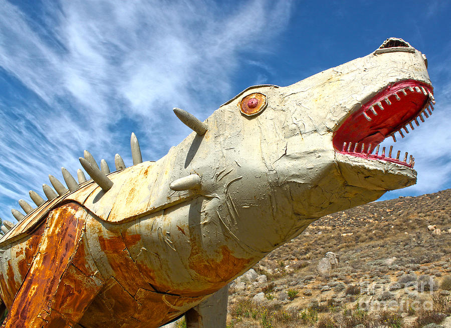 Roadside Attraction Painting - Big Fake Dinosaur - 02 by Gregory Dyer