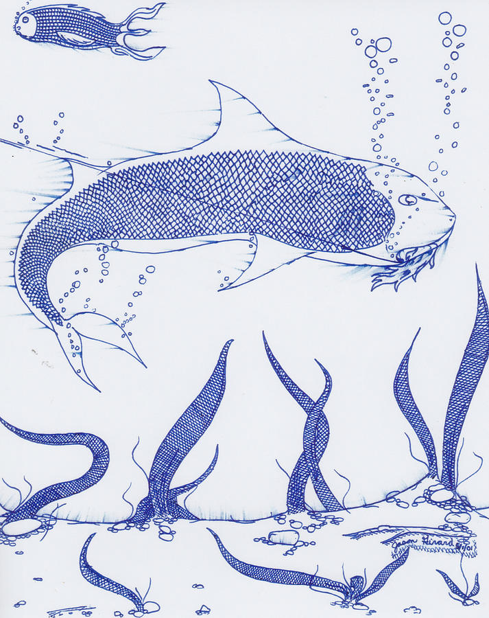 Big Fish Drawing by Jason Girard - Fine Art America