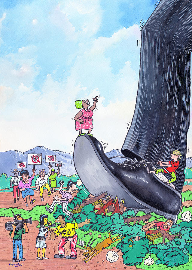 Die Hard Drawing - Big Foot by Anthony Mwangi