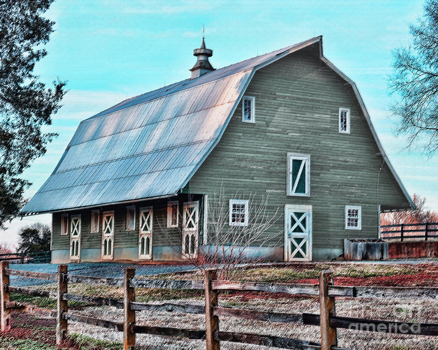 James Madison Photograph - Big Green Barn by M Three Photos