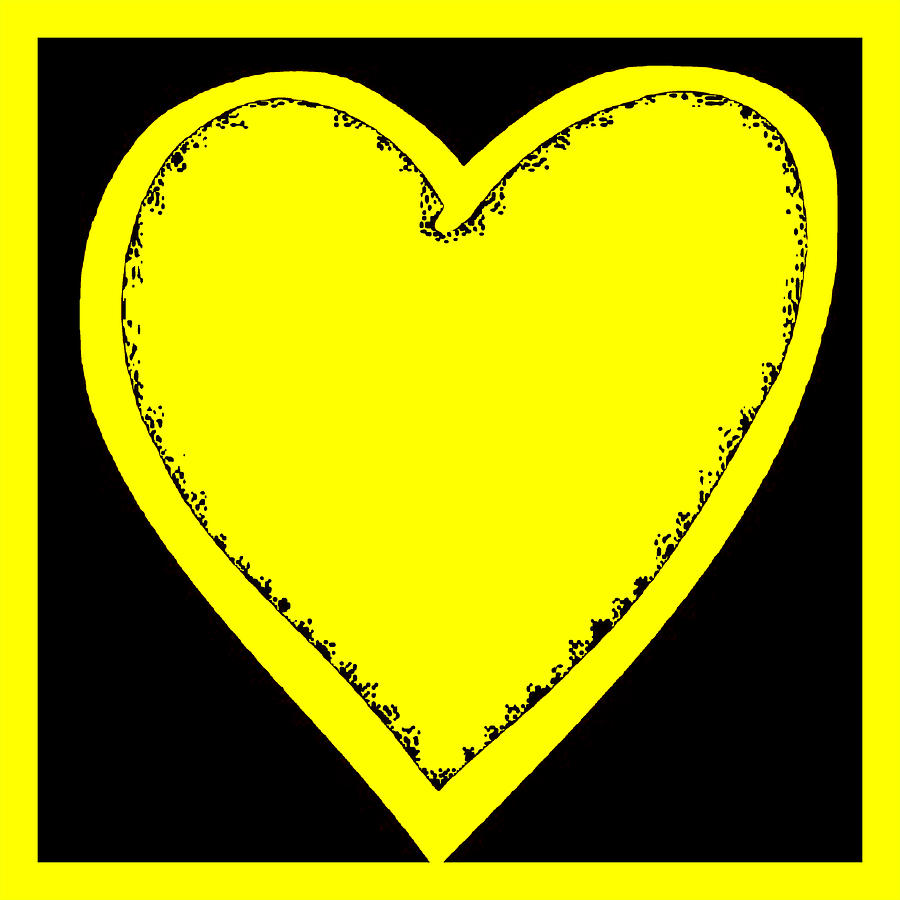 Big Heart 1 Yellow Digital Art by Marianne Campolongo