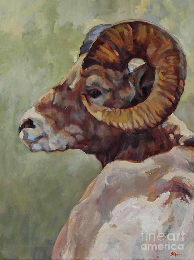 Big Horn In Sage Painting by Patricia A Griffin
