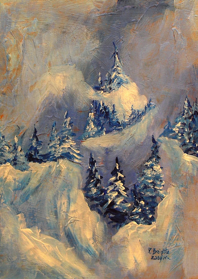Winter Painting - Big Horn Peak by Patricia Brintle
