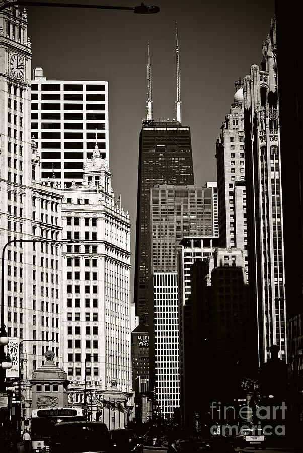 Big John Chicago - Sepia  Photograph by Frank J Casella