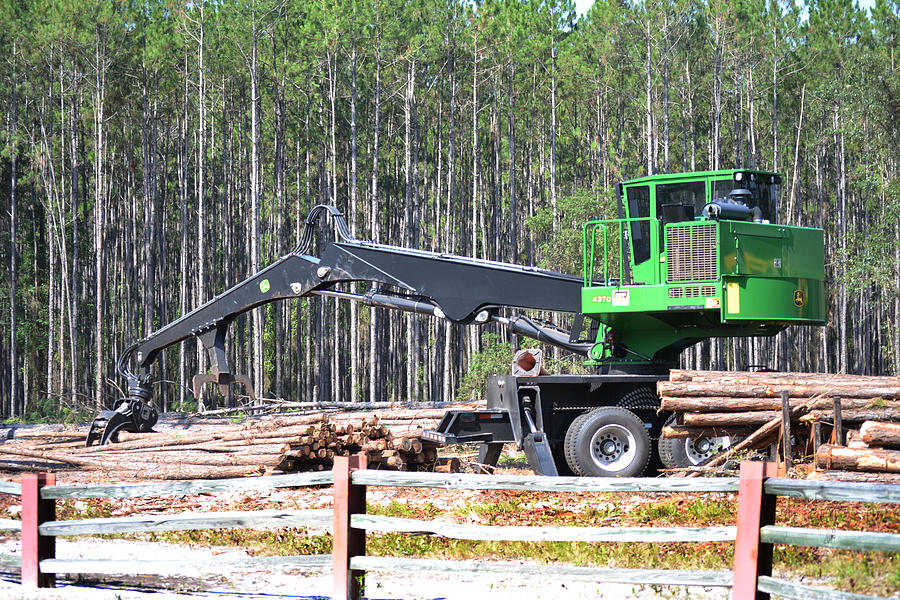 Big John Deere Tree Picker Upper Photograph by rd Erickson