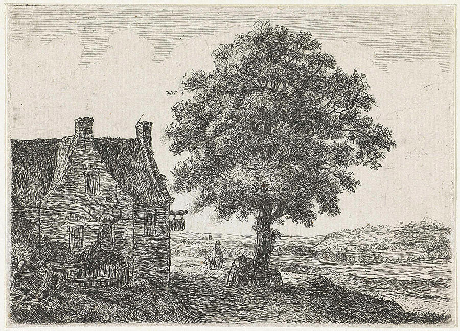 Landscape Drawing - Big Lime Tree For An Inn, Anonymous, Anthonie Waterloo by Anonymous And Anthonie Waterloo