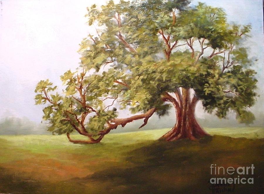 Big Oak Tree Painting by Barbara Haviland
