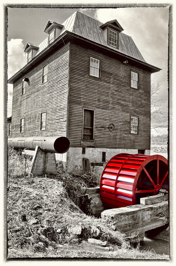 Architecture Photograph - Big Otter Red Wheel  by Steve Hurt