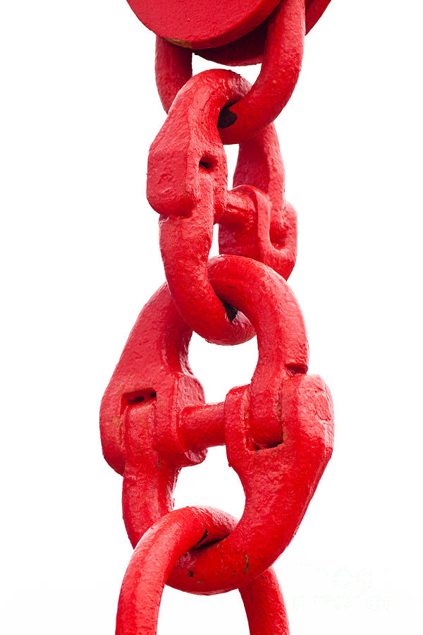 Big painted red chain links isolated on white Photograph by Stephan ...