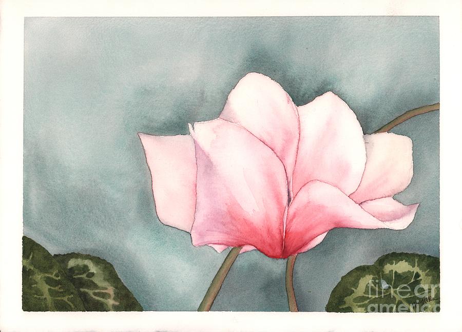 Big Pink Cyclamen Painting by Hilda Wagner