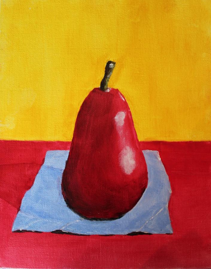 Big Red Pear Painting by Melvin Turner