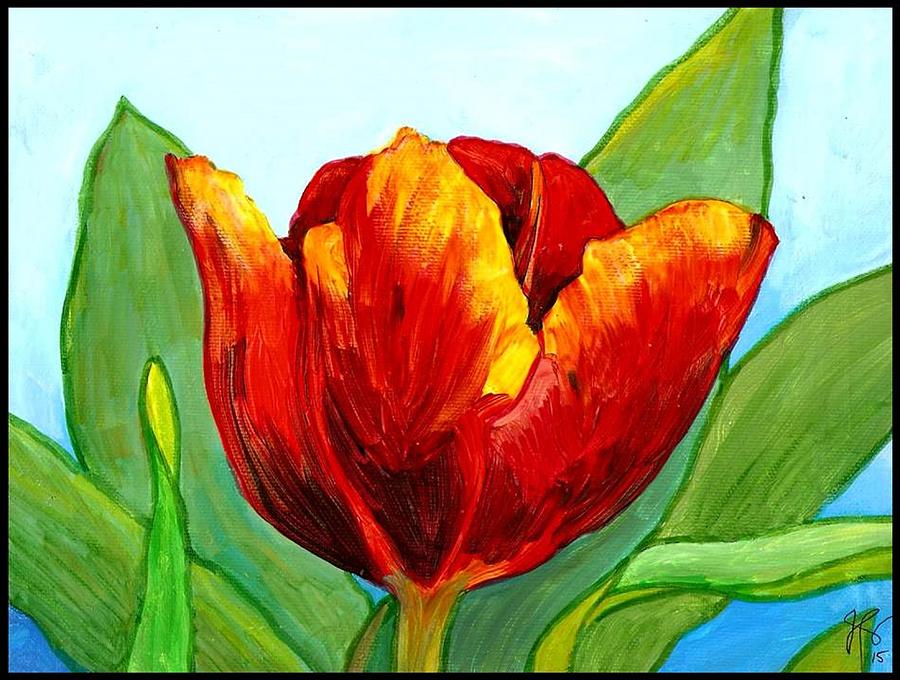 Big Red Tulip Painting by Jim Harris