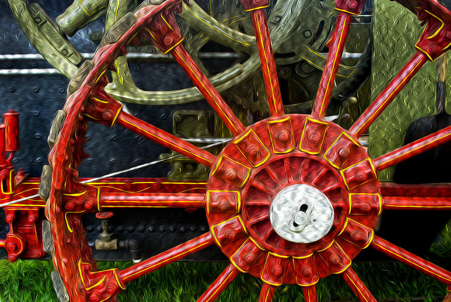 Big Red Wheel Photograph by Paul W Faust -  Impressions of Light