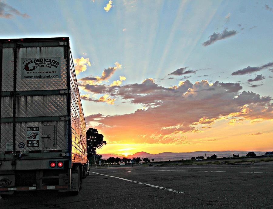 Big Rig Sunset Photograph by Steve Natale