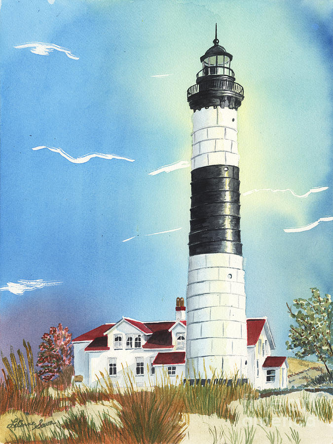 Big Sable Lighthouse Painting by LeAnne Sowa