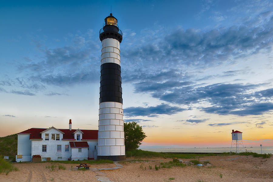 Big Sable Point Lighthouse Sunset Photograph by Sebastian Musial
