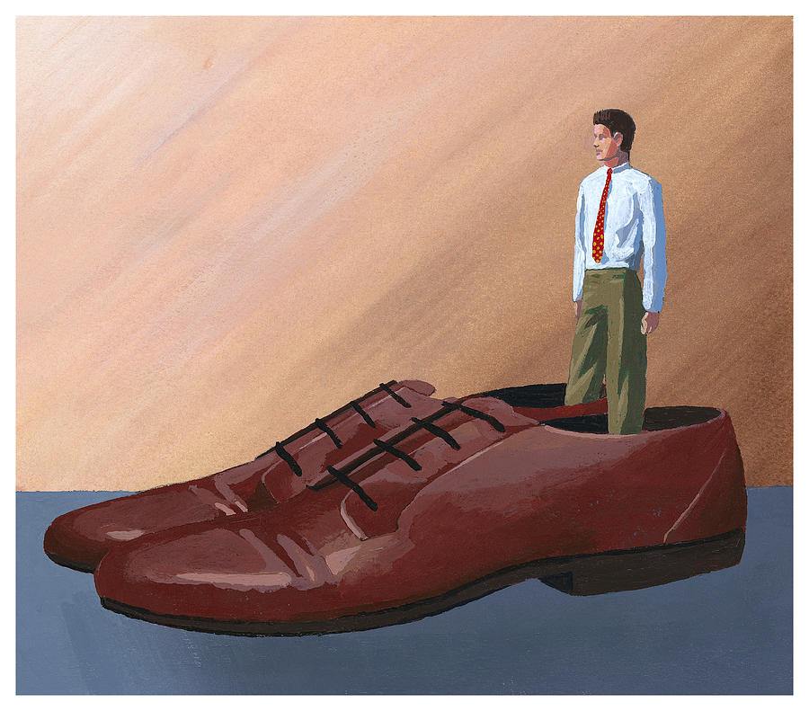 Big Shoes to Fill Drawing by Jonathan Evans