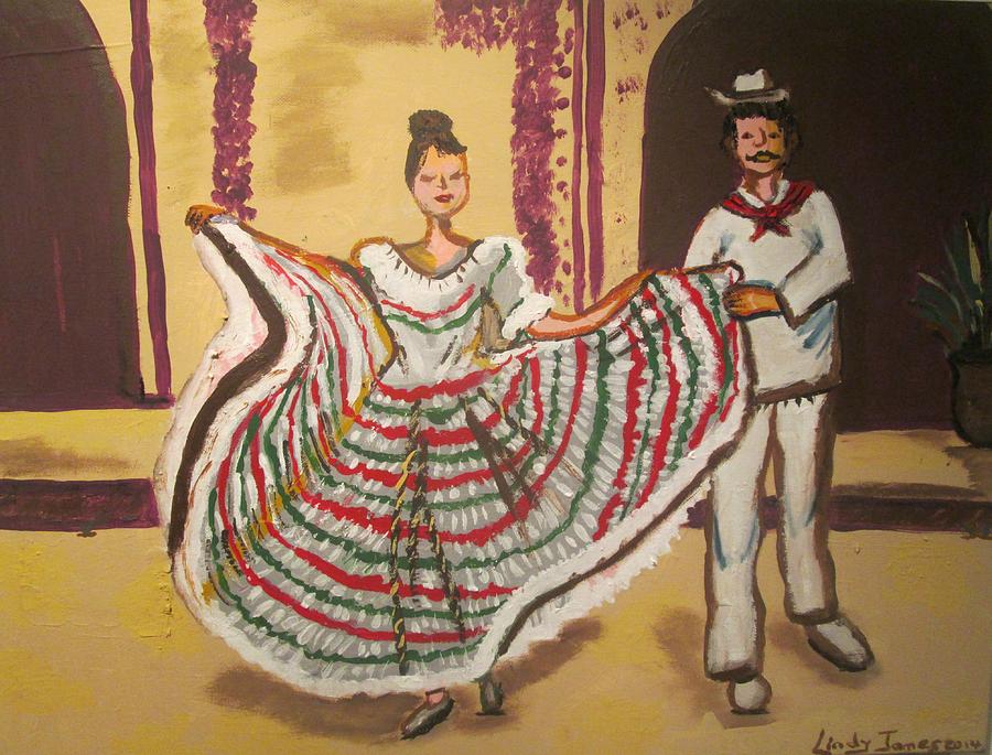 Big skirt and big dance Painting by Jennylynd James