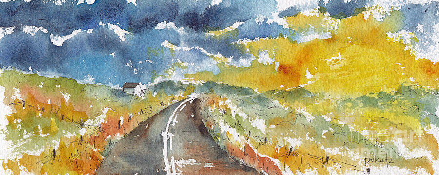 Impressionism Painting - Big Sky - Open Road by Pat Katz