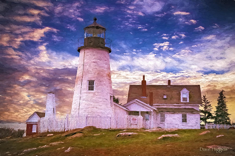 Big Sky Digital Art - Big Sky Pemaquid light  Maine by Dave Higgins