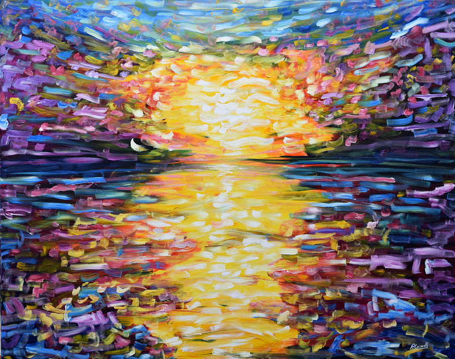 Big Sunset Painting by Pete Caswell