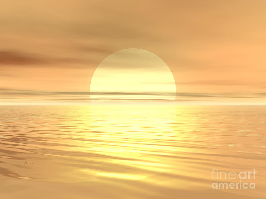 Big Sunset Digital Art by Phil Perkins