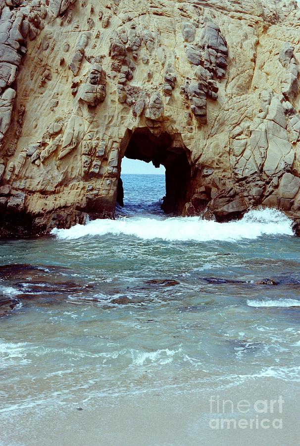 Beach Photograph - Big Sur Cave on Pacific Ocean by Julie Doerges