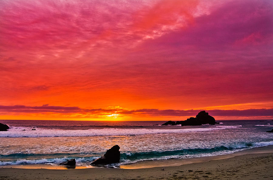 Sunset Photograph - Big Sur sunset Pfeiffer Beach by Jeff Black