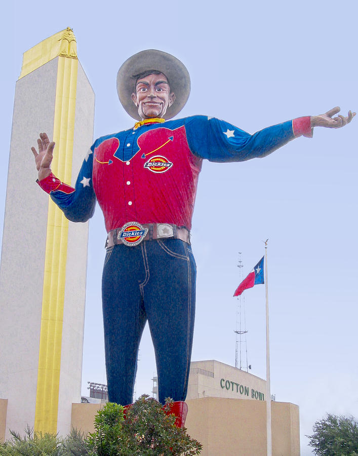 Dallas Photograph - Big Tex and the Cotton Bowl  by David and Carol Kelly