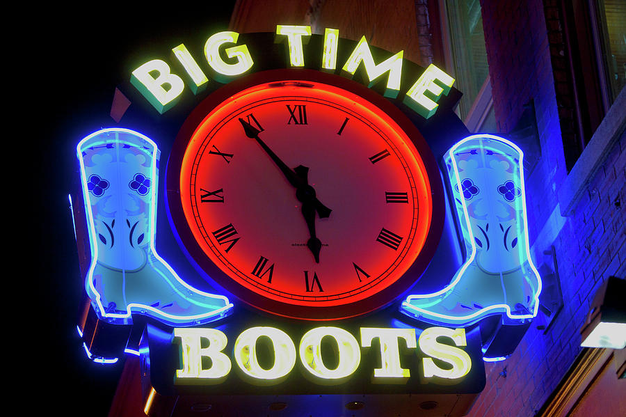 Big Time Boots Neon Sign, Lower Photograph by Panoramic Images