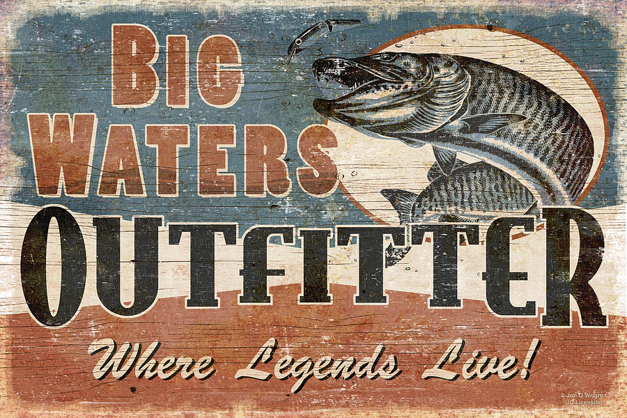 Fish Painting - Big Waters Outfitters by JQ Licensing