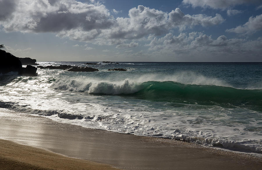 Summer Photograph - Big Wave at Waimea Bay - North Shore - Oahu - Hawaii by Georgia Mizuleva