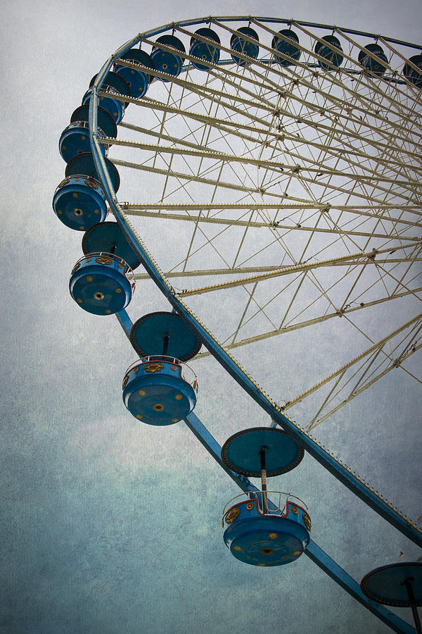 Big wheel in blue Photograph by Jaroslaw Blaminsky