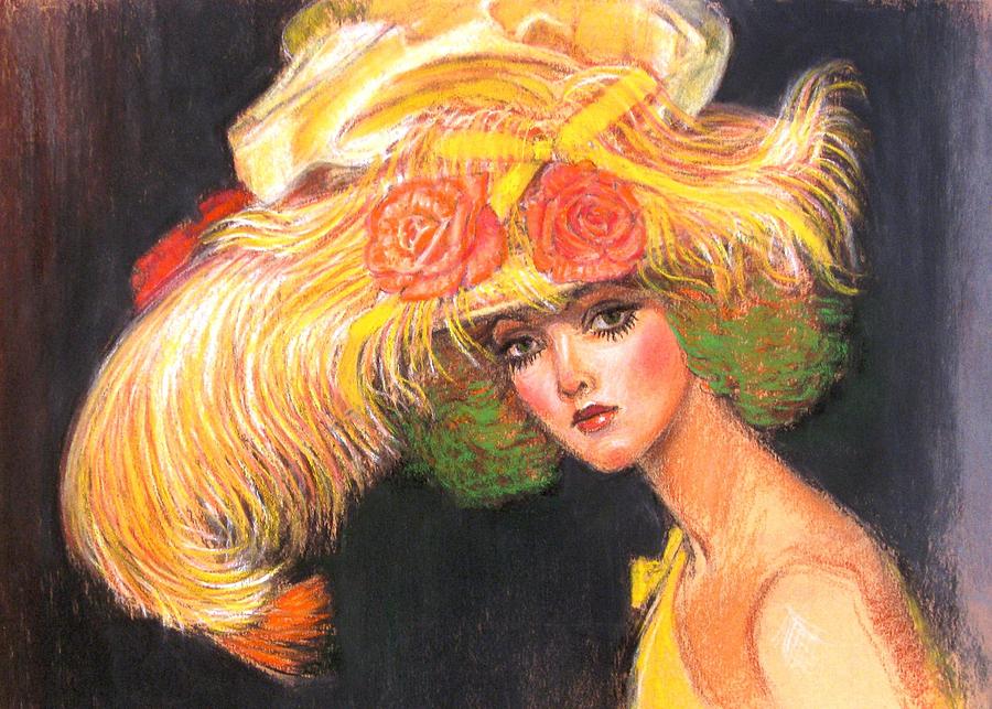 Big Yellow Fashion Hat Painting by Sue Halstenberg