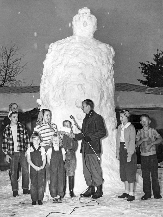 Biggest Snowman Photograph by Underwood Archives