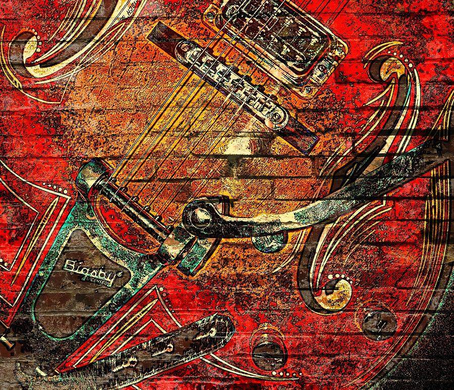 Music Photograph - Bigsby Faux Mural by Chris Berry