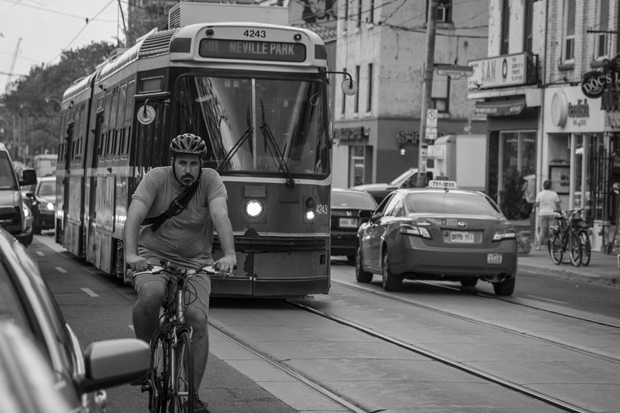 Bike and Trolley in Toronto  Photograph by John McGraw