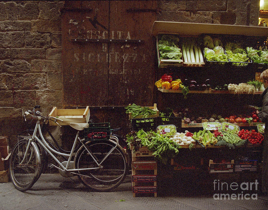 Vegetable Photograph - Bike And Veggies by Lawrence Costales