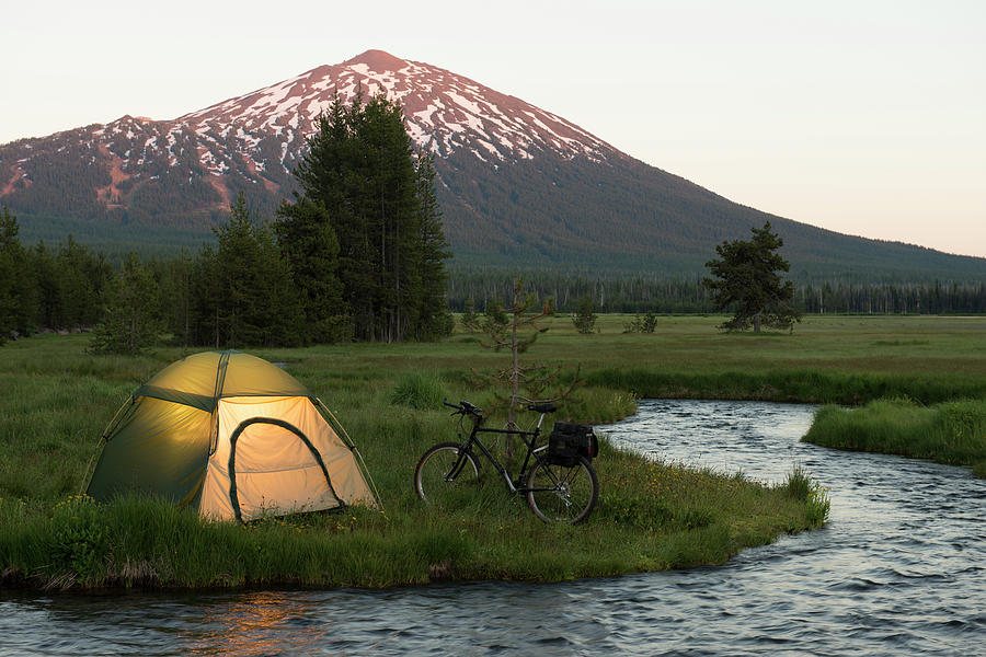 Bike Camping Photograph by Garyalvis