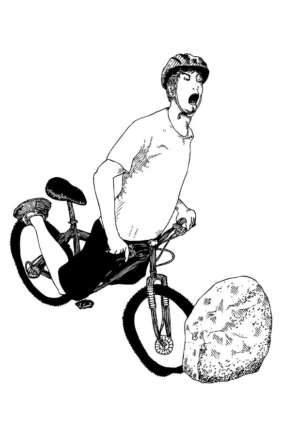 Bike Crash Drawing by Karl Addison Pixels